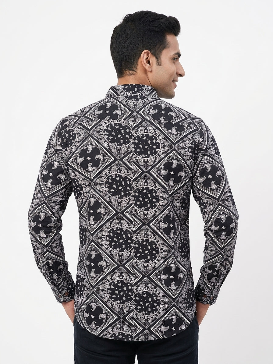 Cotton Printed White & Black