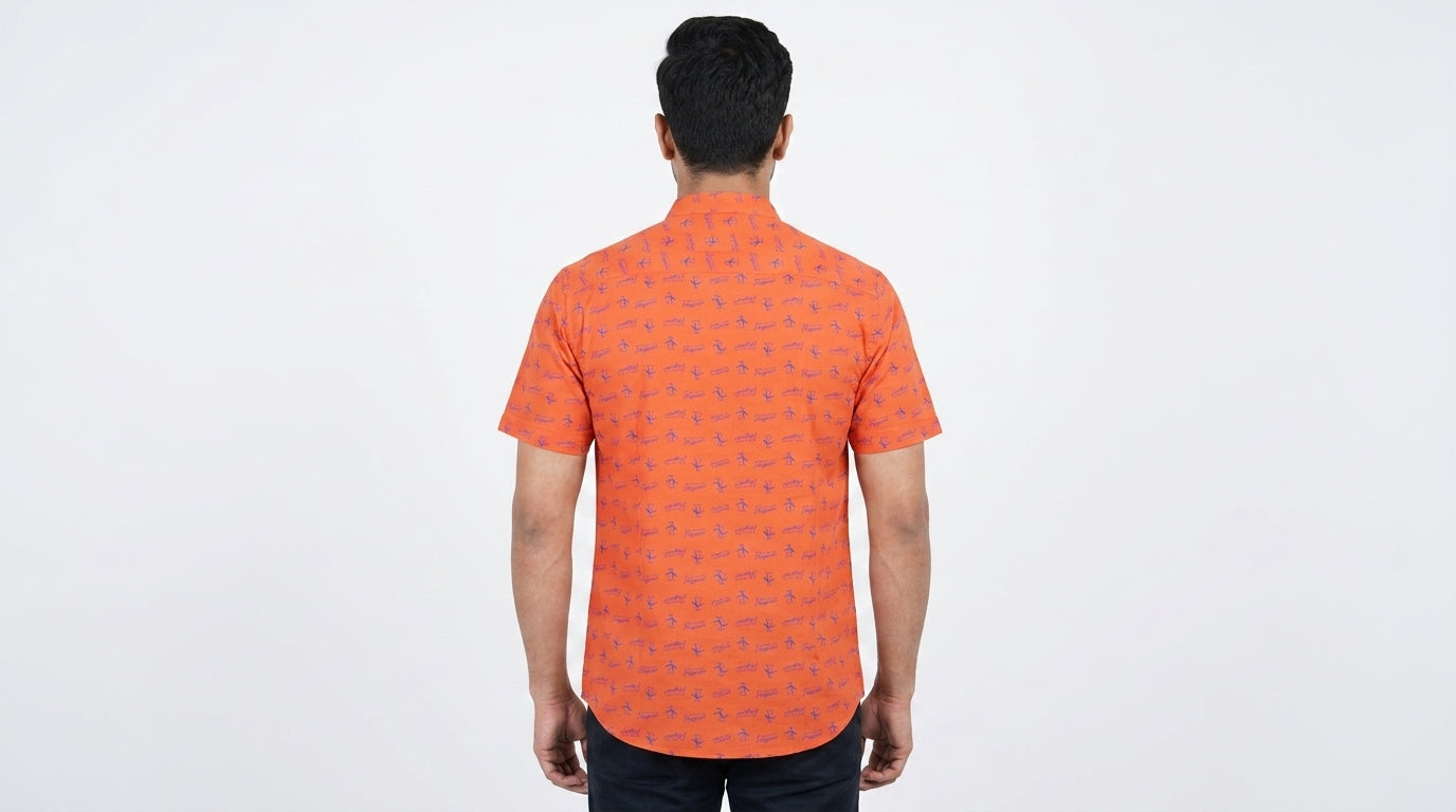 Cotton Penguin Print Orange