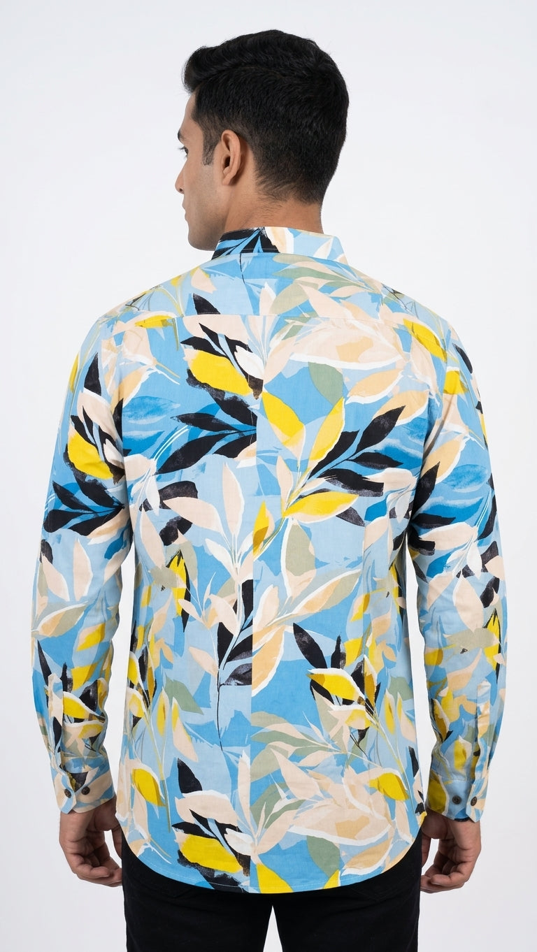 Blue Leafs Printed Unisex Shirt