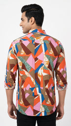 Abstract Printed Cotton Rayon Unisex Shirt