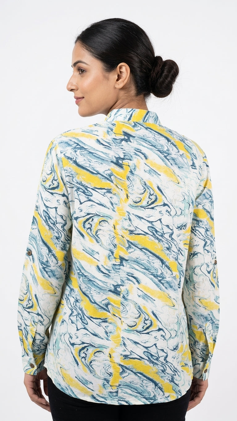 Cotton Rayon Printed Mabel Yellow Printed