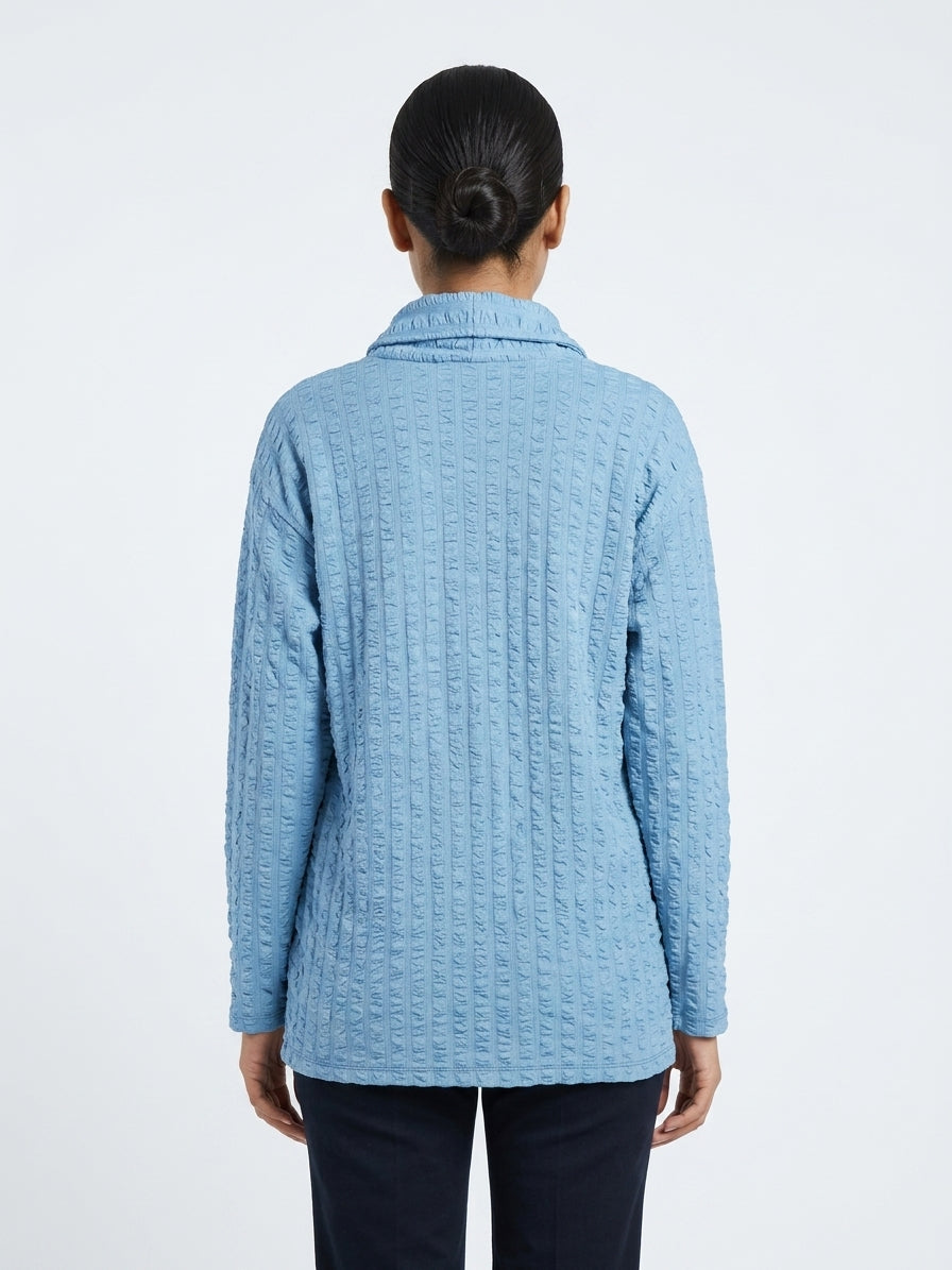 Light Blue Textured Relaxed Fit Top