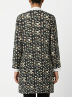 Multi-Color Abstract Print Open Front Tunic Top