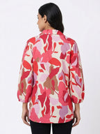 Women's Multi-Color Abstract Printed Relaxed Fit Top
