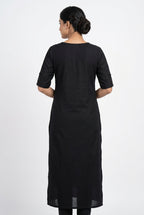 Black Embellished Straight Kurti