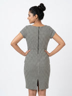 Women's Multi Houndstooth Printed Casual Dress