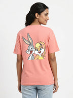 Peach Bugs and Lola Graphic Print Cotton T-Shirt