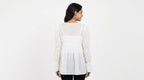 Women's White Solid Tie-Front Shrug