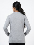 Grey Solid Hooded Sweatshirt with Kangaroo Pocket