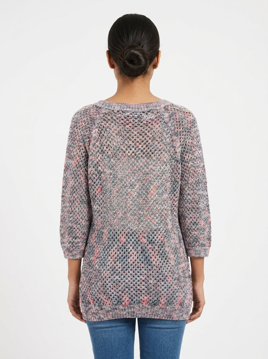 Women's Multi-Color Knitted Textured Sweater
