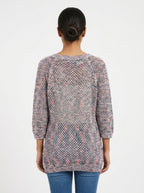 Women's Multi-Color Knitted Textured Sweater