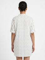 White Printed Relaxed Fit Tunic Top