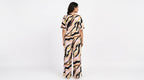 Abstract Print V-Neck Empire Waist Casual Dress