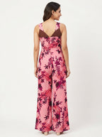 Pink Floral Printed Jumpsuit