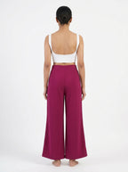 Magenta Solid Relaxed Fit Pallazos