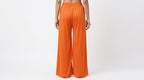 Solid Orange Flared Pallazo Pants
