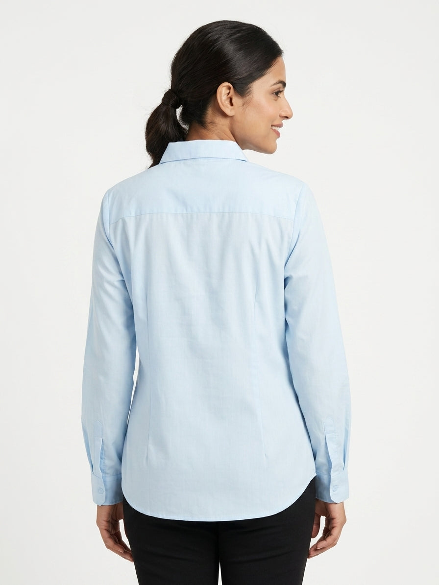Light Blue Solid Full Sleeve Casual Shirt