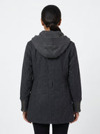 Dark Grey Hooded Casual Jacket