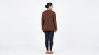Brown Textured Open Front Jacket