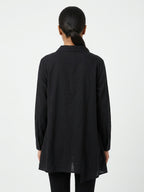 Black Relaxed Fit Tunic Top