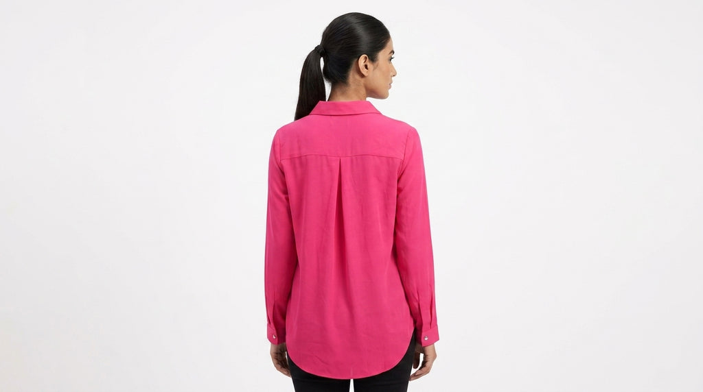 Pink Solid Regular Fit Casual Shirt