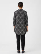 Women's Black Abstract Print Casual Top