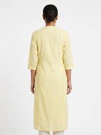 Lemon Yellow Cotton Pintuck Kurti