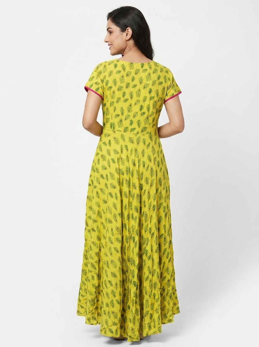 Lemon Printed Flared Dress