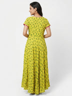 Lemon Printed Flared Dress