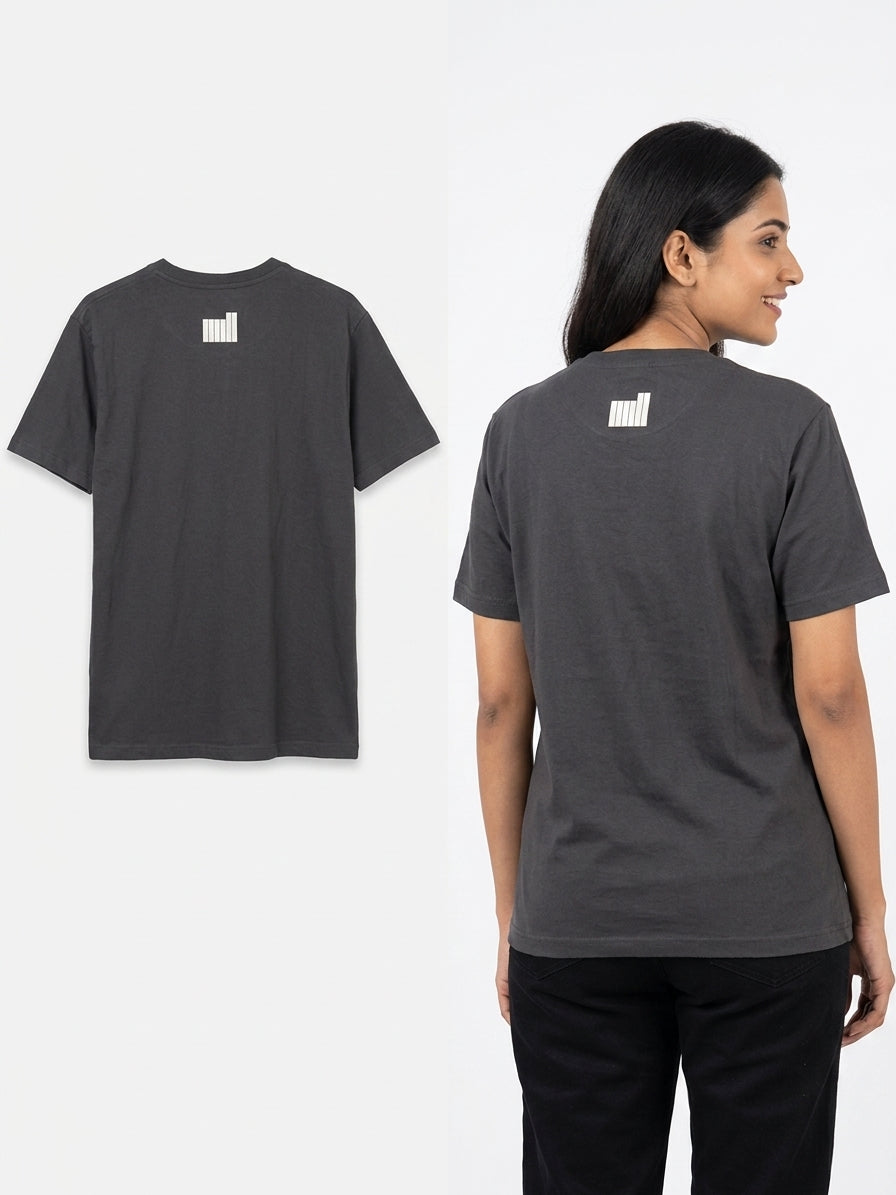 Black Graphic Print Round Neck T-Shirt
