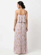 Women's Multi Floral Printed Flared Maxi Dress