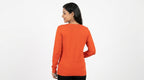Orange Henley Neck Long Sleeve T-Shirt