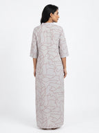 Grey Tunic Kaftan Dress