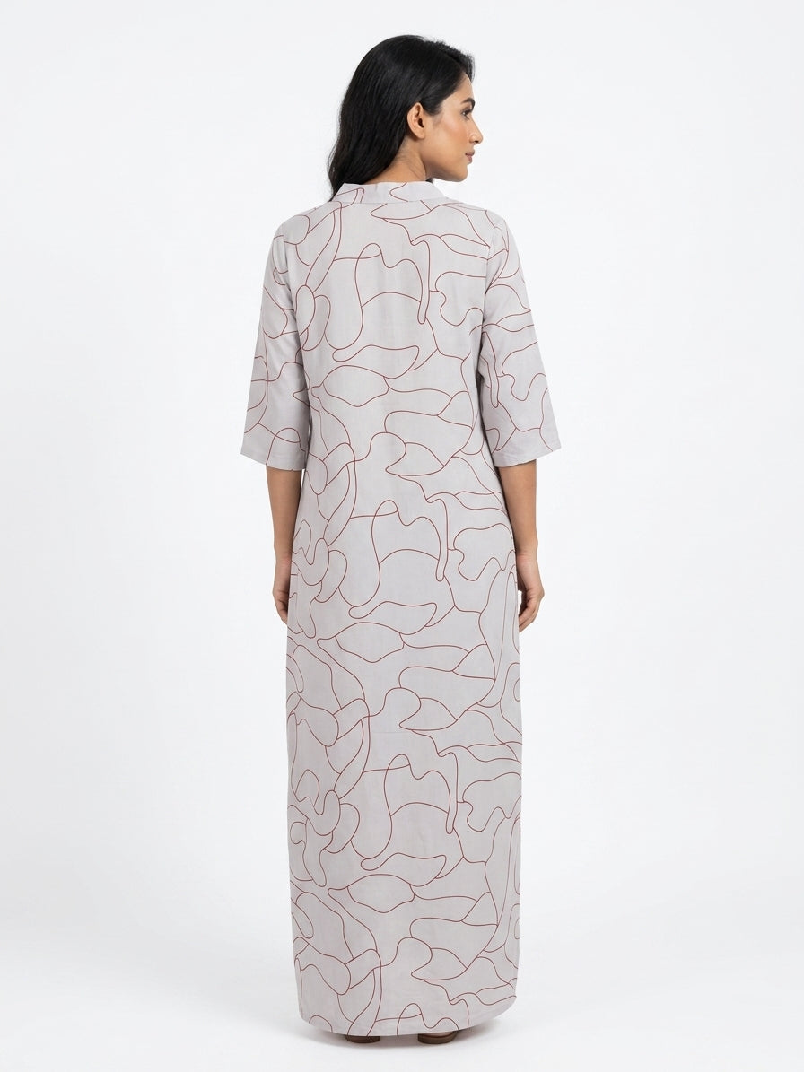 Grey Tunic Kaftan Dress