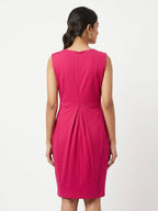 Women's Pink Solid Regular Fit Dress
