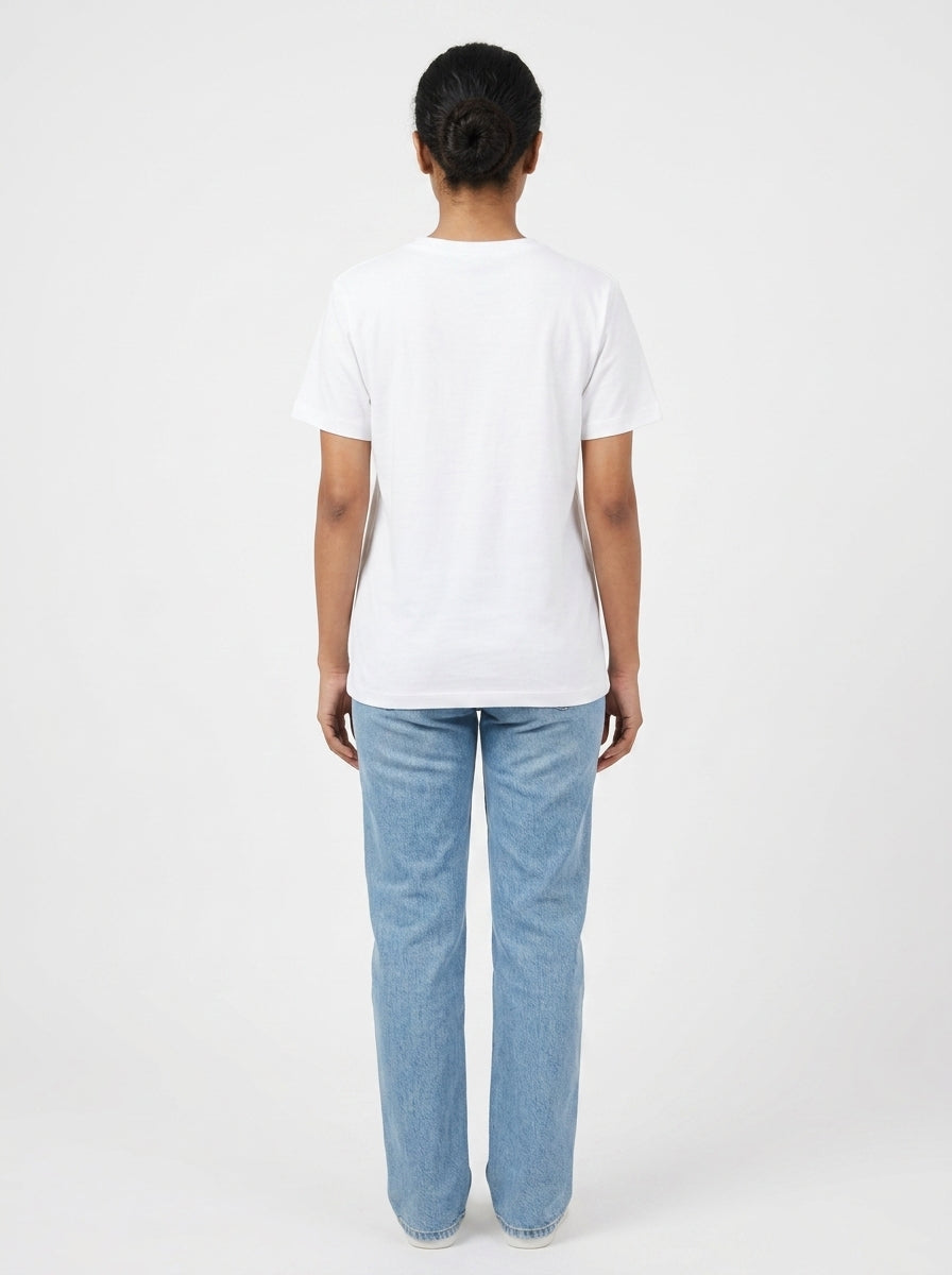 White Graphic Printed Round Neck T-Shirt