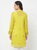 Lemon Embellished Floral Kurti