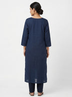Navy Embellished Kurti for Women