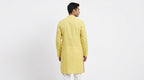 Lemon Solid Linen Regular Fit Kurta