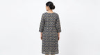 Navy Floral Printed Cotton Kurti
