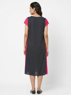 Magenta Ethnic Print Relaxed Fit Kurti