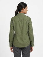 Women's Olive Solid Regular Fit Casual Shirt