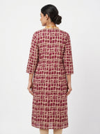 Maroon Abstract Print Cotton Kurti for Women