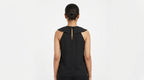 Black Solid Sleeveless Bow Neck Top