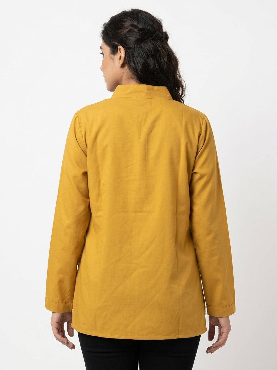 Mustard Solid Relaxed Fit Top