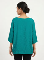 Green Ethnic Print Regular Fit Top