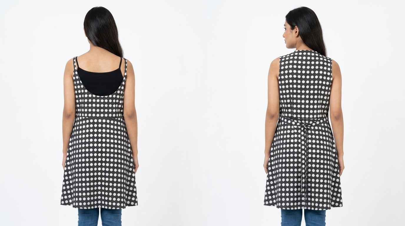 Women's Black Polka Dot Open Front Shrug