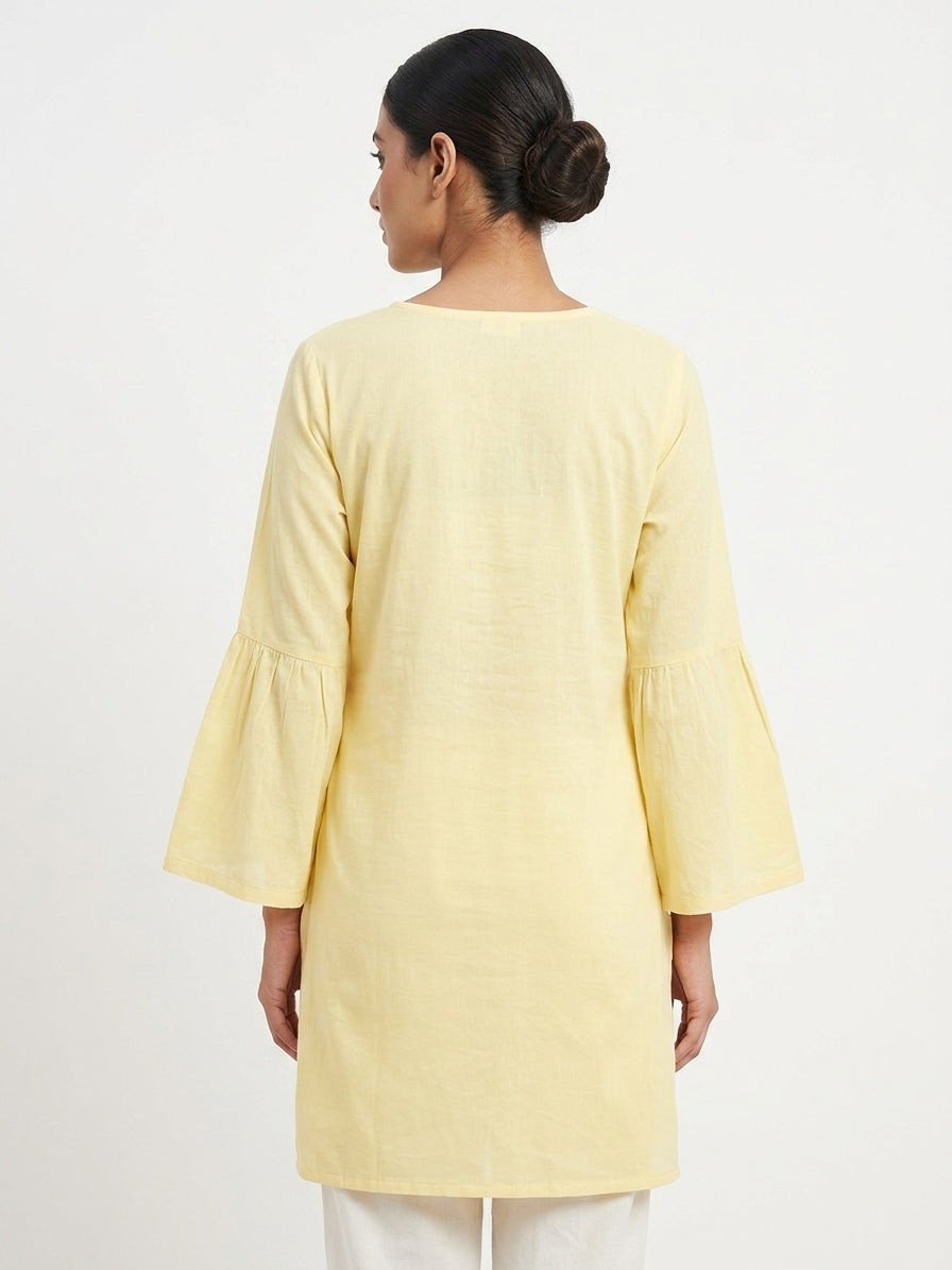 Lemon Embellished Floral Relaxed Fit Kurti