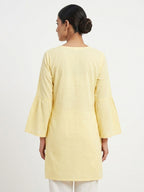 Lemon Embellished Floral Relaxed Fit Kurti