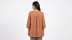 Women's Rust Relaxed Fit V-Neck Tunic Top